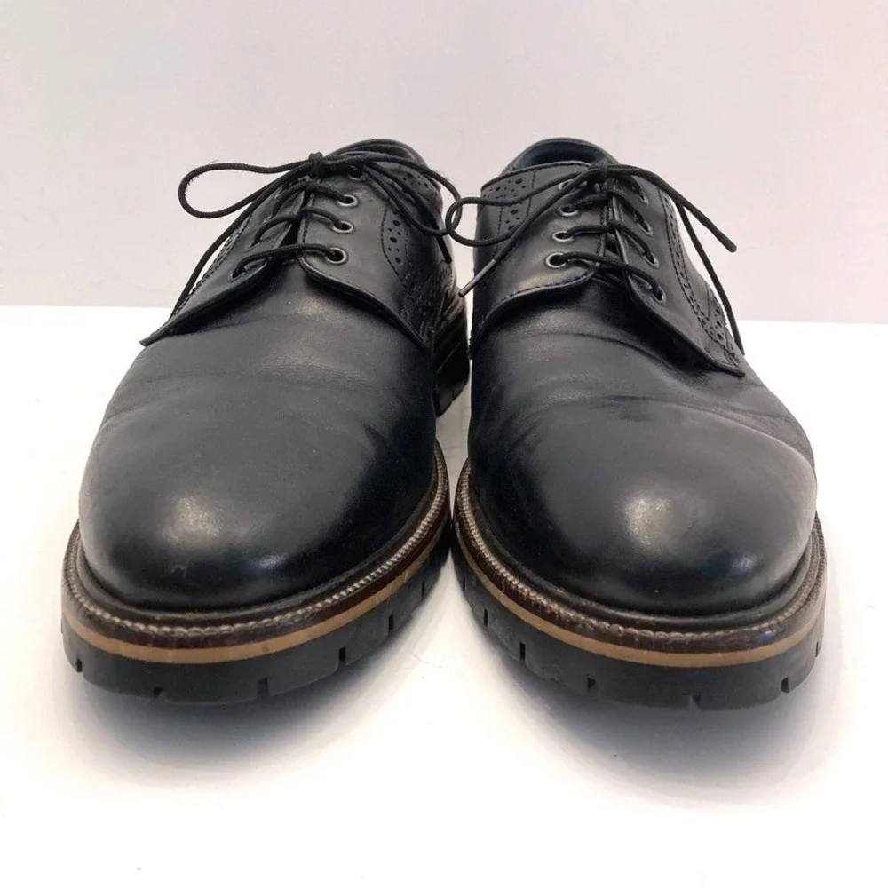 Johnston & Murphy XC Flex Black Sheepskin Leather Lace Up Oxfords‎ Mens 9M